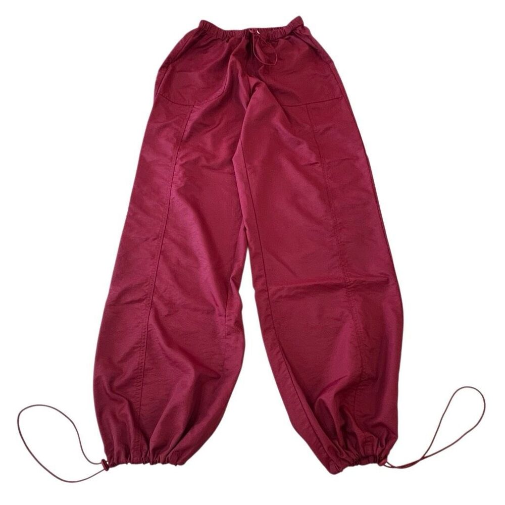 Le Lis Women's Drawcord Stretch Balloon Parachute Jogger Pants Maroon Size XS